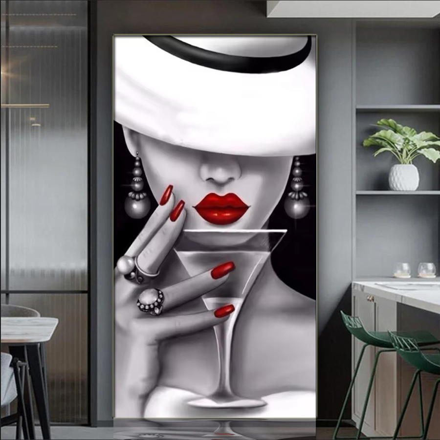 Nail Art Valentines Day - Femme élégante plein diamant mosaïque Kits