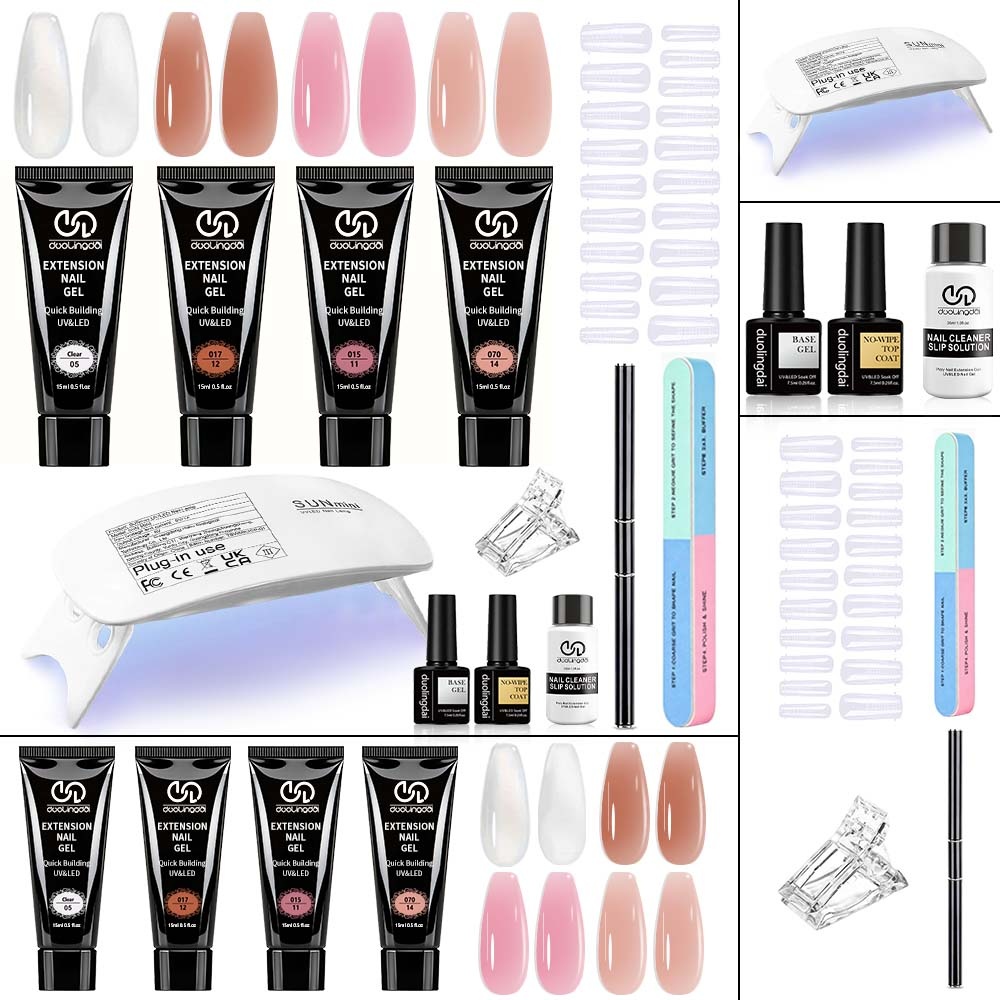 Nail Art Ombre - DOULINGDAI Kit de Gel d'Extension d'Ongles