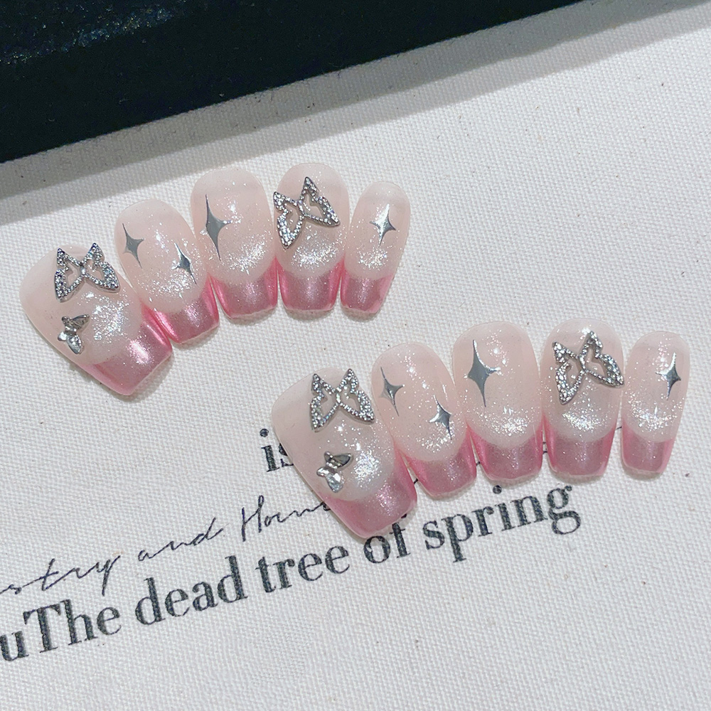 Nail Art Pink - Kit de 10 faux ongles trapézoïdaux
