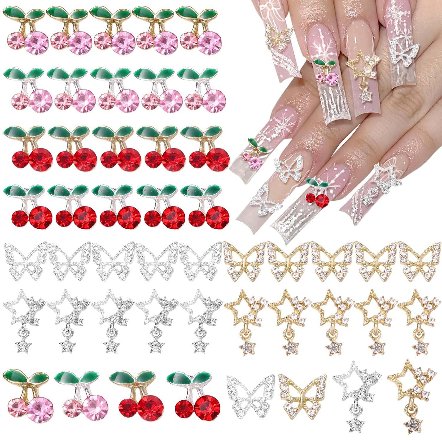 40 pièces breloques de pierres - Nail Art Valentines Day avis et prix